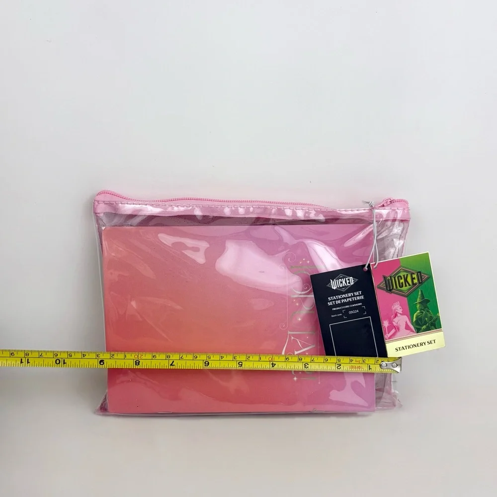 New in Package Wicked 7 Piece Stationary Set with Clear Pink Pouch New With Tags